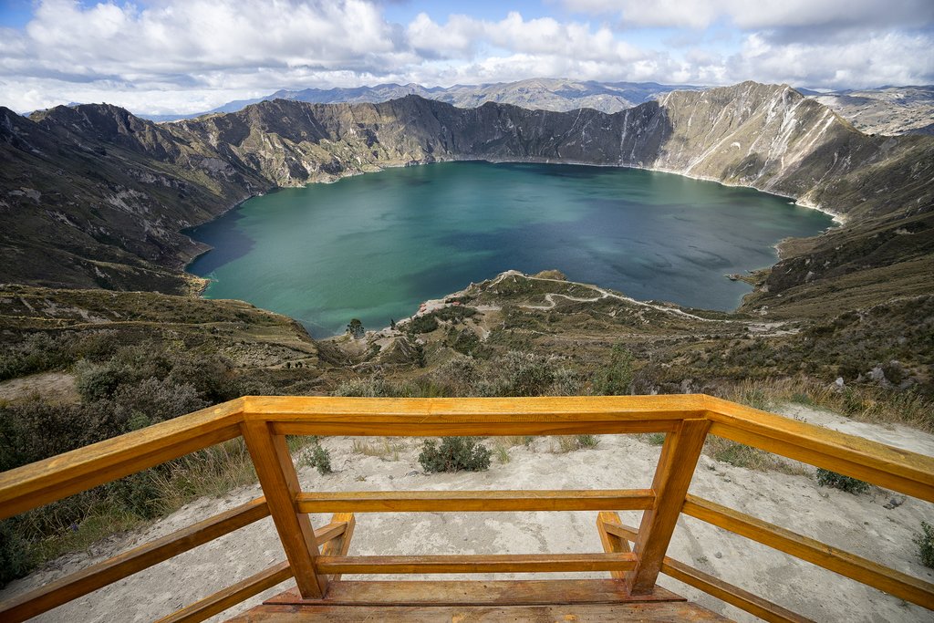 Laguna Quilotoa in Ecuador seen from the viewing deck