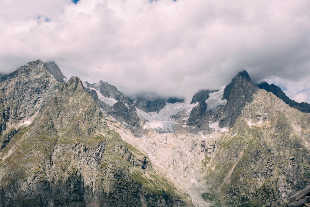 Cloudy skies as seen from Rifugio Bonatti