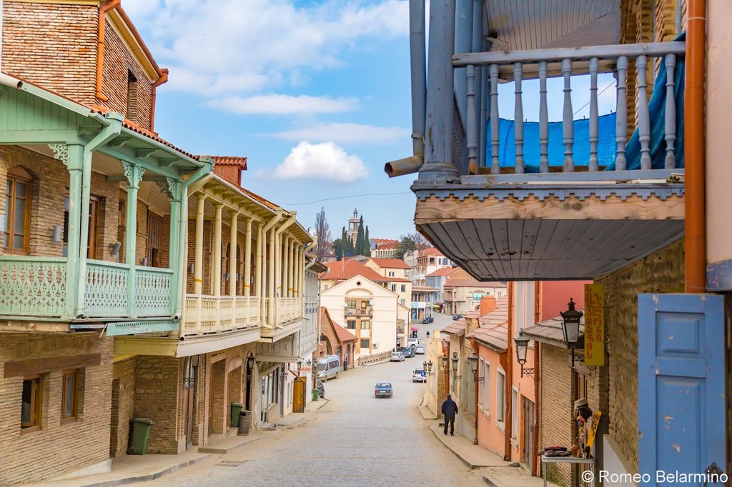 Wooden balconies in Signagi