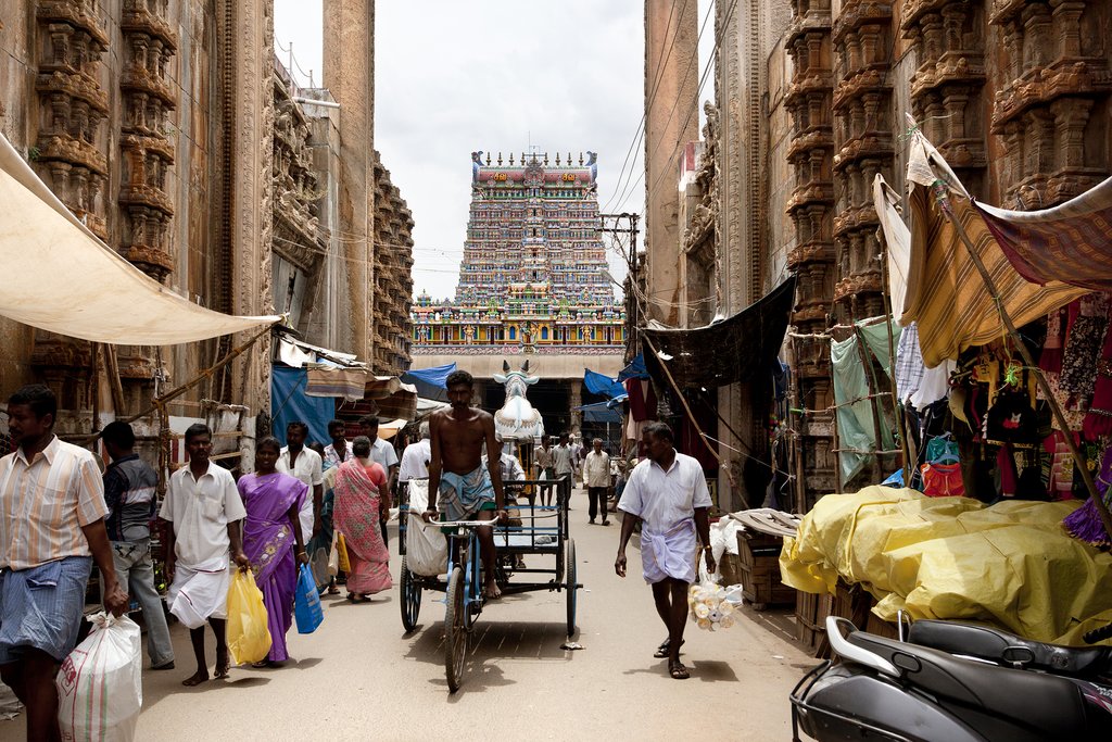 A busy street in Madurai
