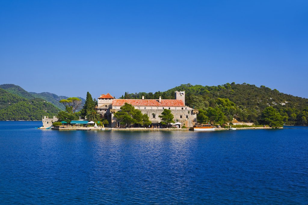 Croatia - 12th-century monastery on St. Mary's Island within Mljet National Park