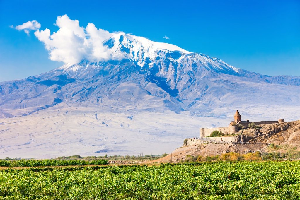 View of Khor Virap and Mount Ararat
