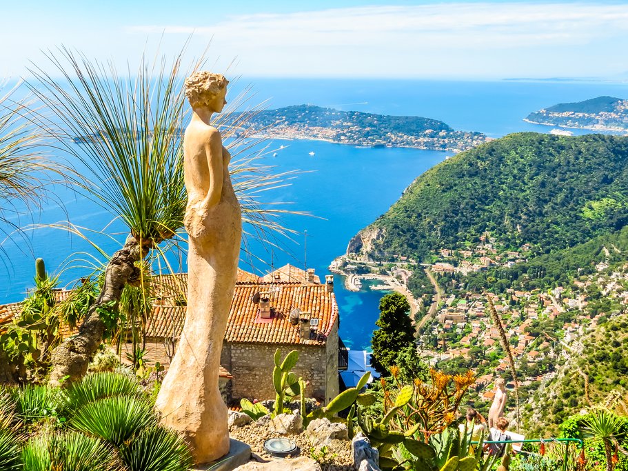 Aerial view of the Mediterranean from Eze village