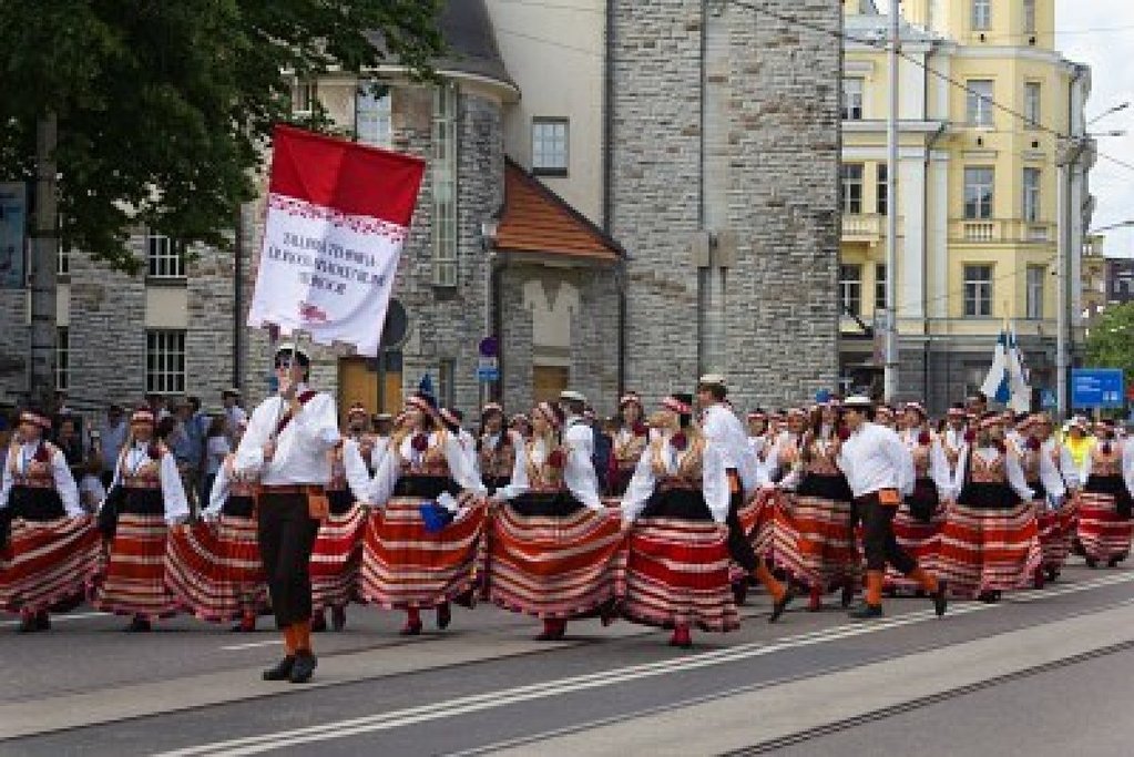 Parade of the participants of the Song and Dance festival