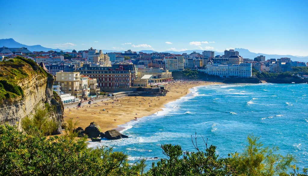 View on Biarritz beach and casino
