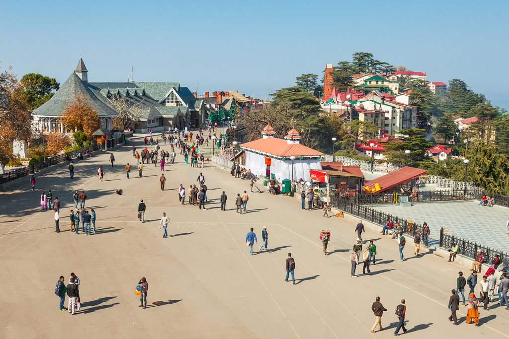 The Ridge road is a large open space, located in the heart of Shimla