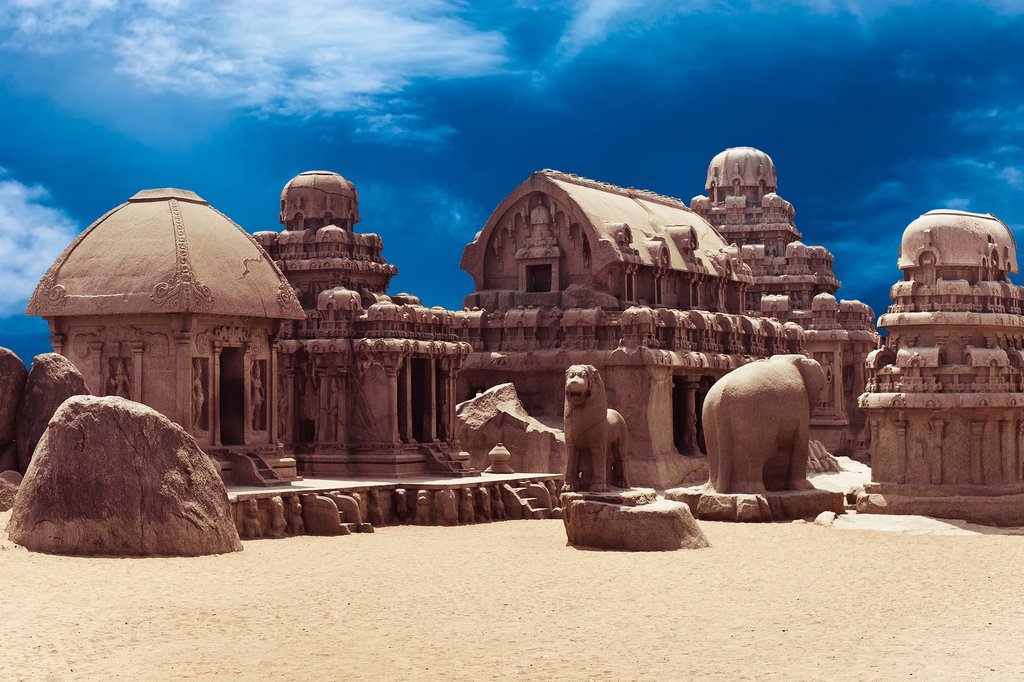 Shore Temple complex in Mahabalipuram
