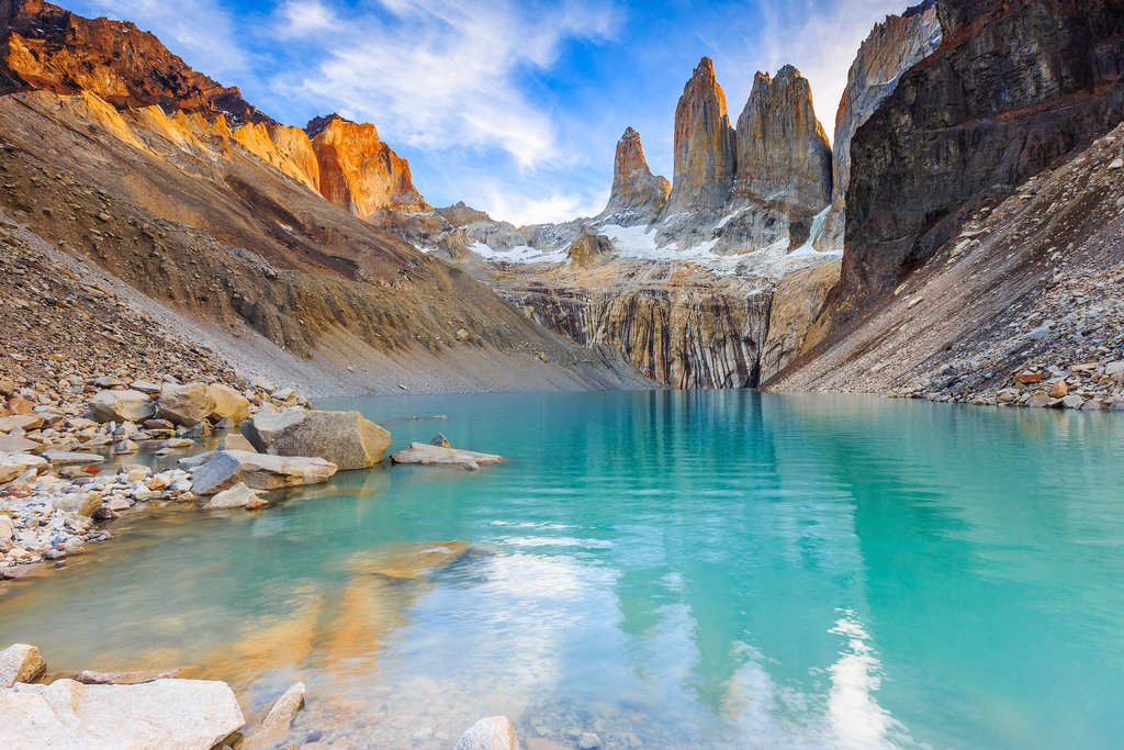 View of the Horns of Paine from Mirador Base Torres