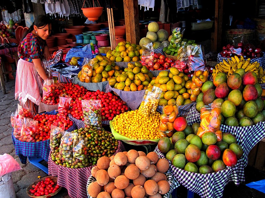 Fruit stand in Antigua's main market