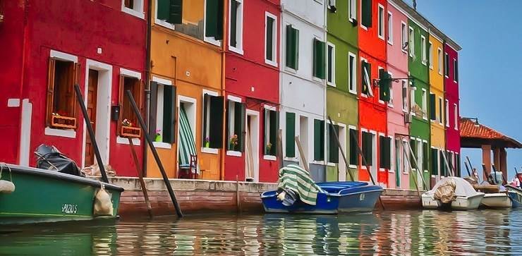 Kaleidoscopic buildings on the islands of Venice