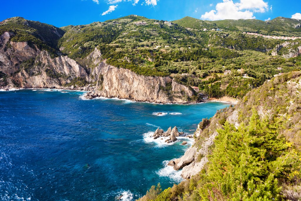 The bay at Paleokastritsa in Corfu
