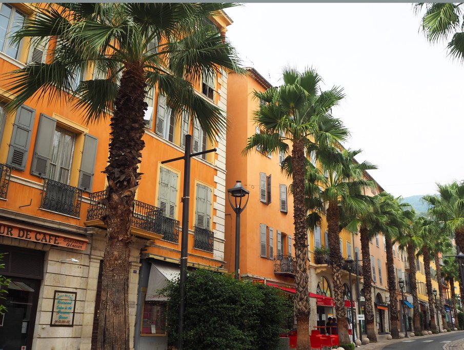 A wide street in Grasse, Southern France