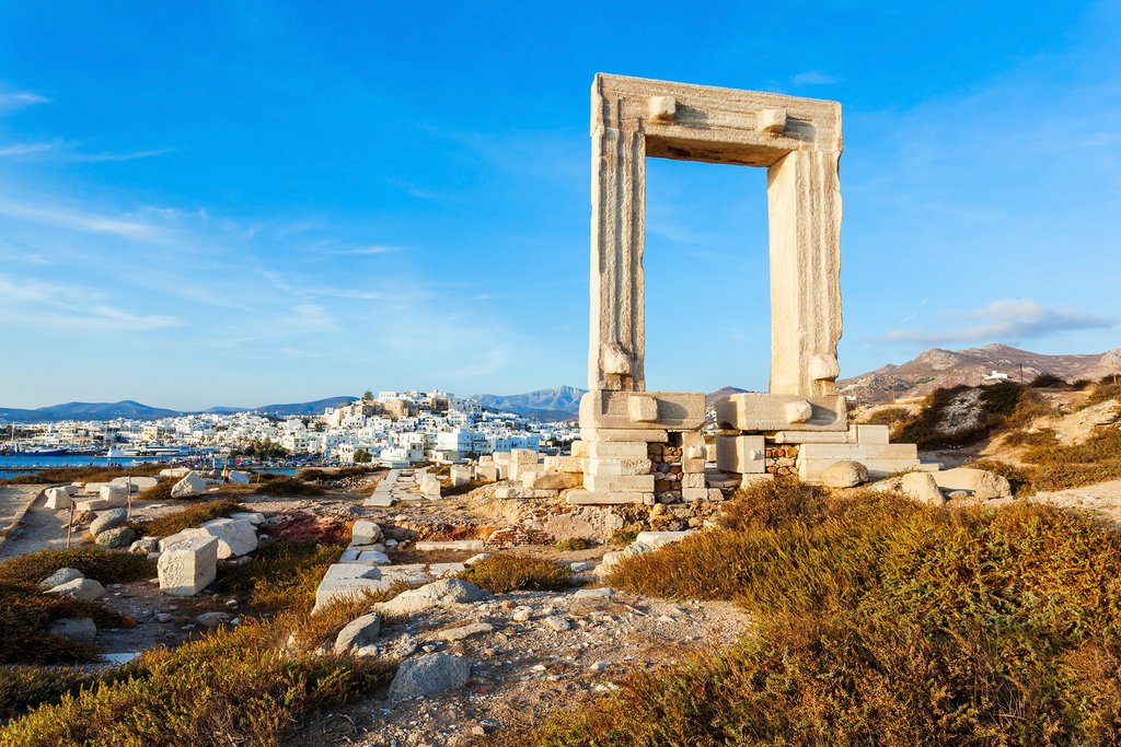 Looking back from the Portara