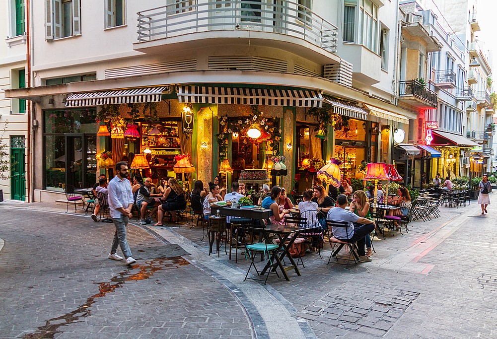 An Athenian outdoor cafe