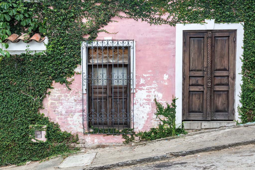 Pink building in Cali, Colombia