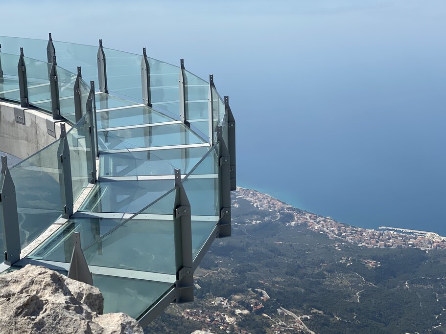 The glass-floor attraction of Biokovo Skywalk