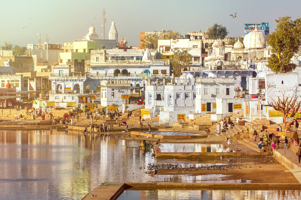 Ghats at the holy city of Pushkar