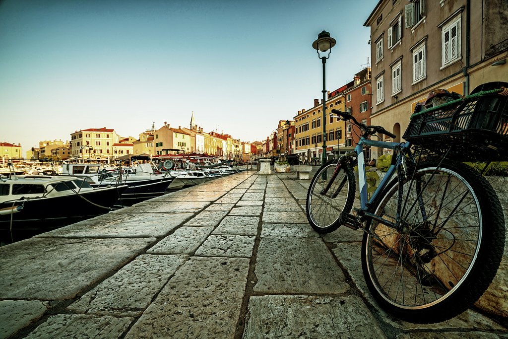 Bike through the cobble-stone streets of Rovinj