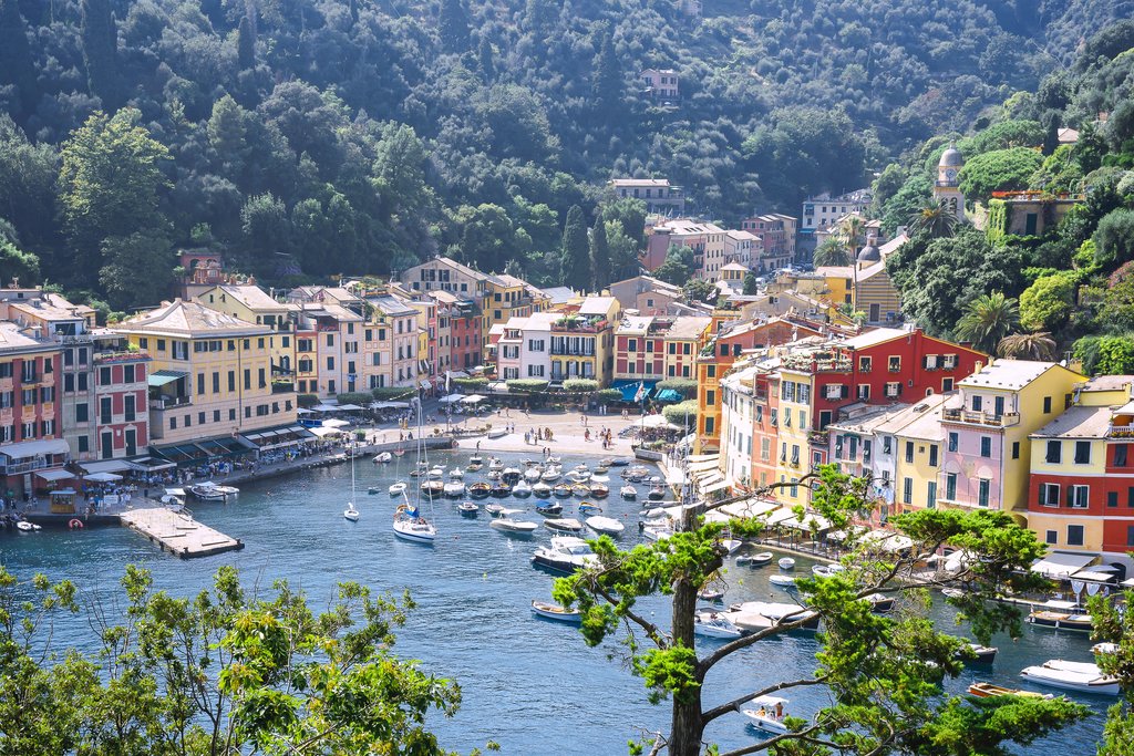 View of the harbor in Portofino, Liguria