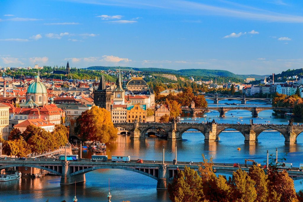 Prague and its many bridges over the Vltava