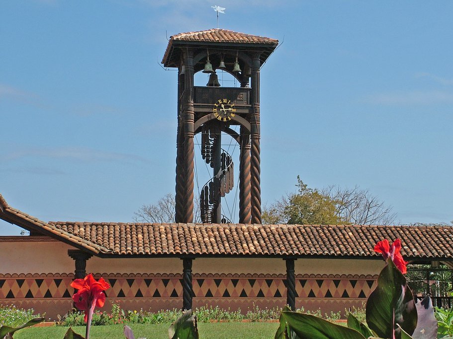 Bell tower at a mission in Santa Cruz