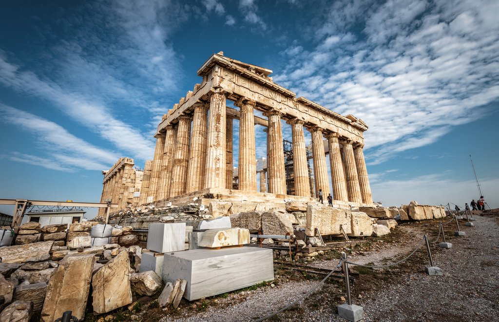 The Parthenon atop the Acropolis in Athens