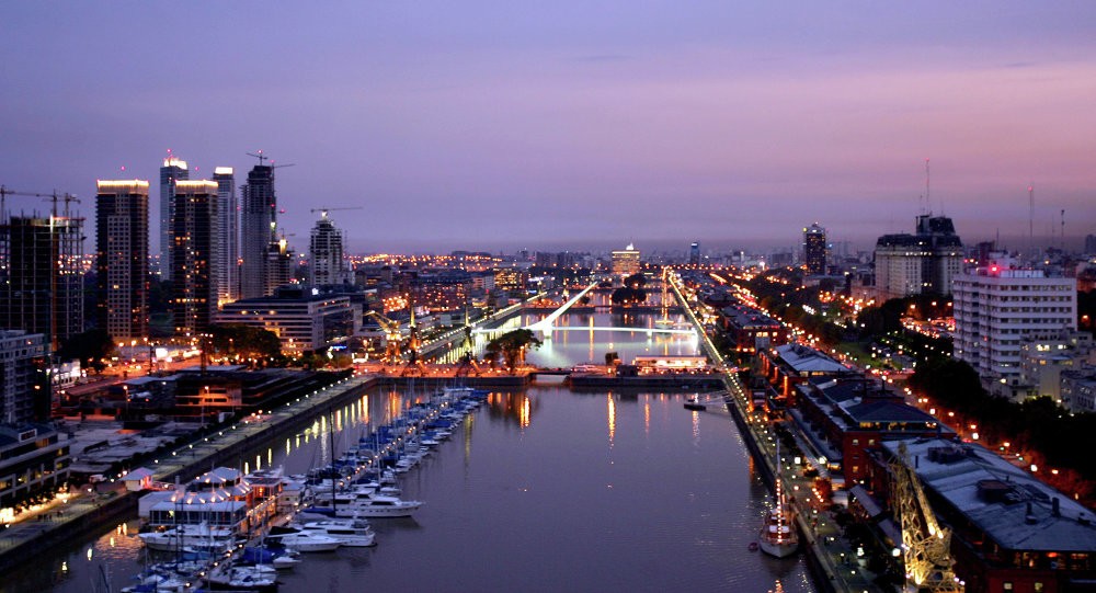View of the harbor in Buenos Aires.