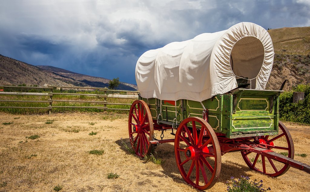 An old pioneer wagon