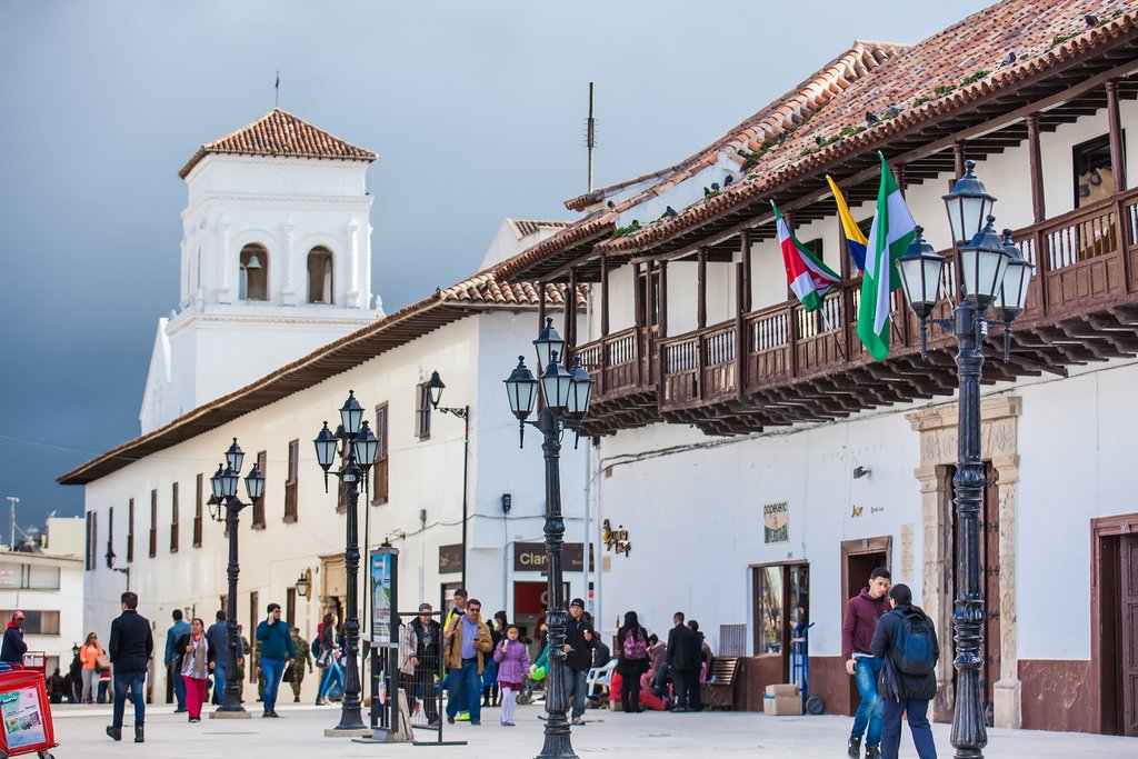Bolivar Square in Tunja, Colombia