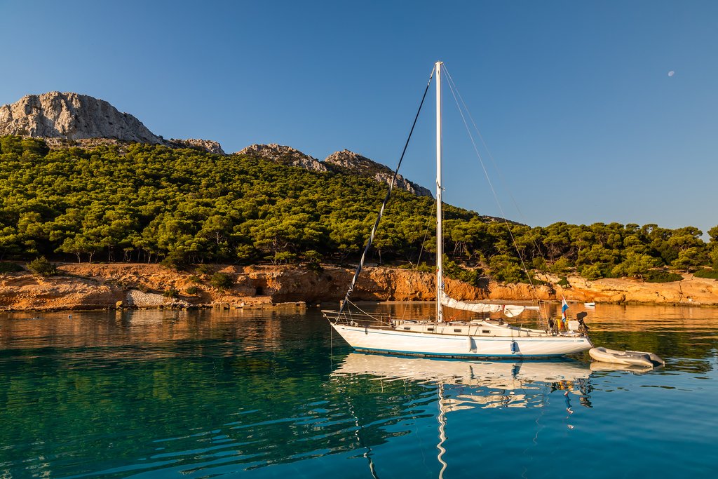 Yacht moored of Moni Island