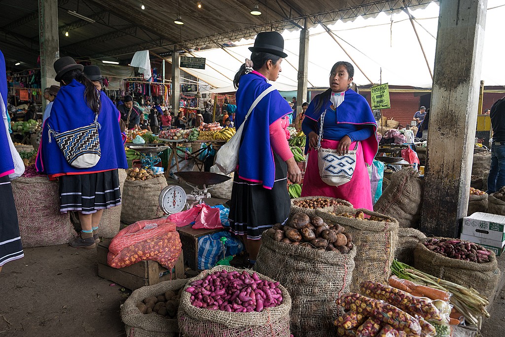 Guambiano indigenous women at the Silvia market