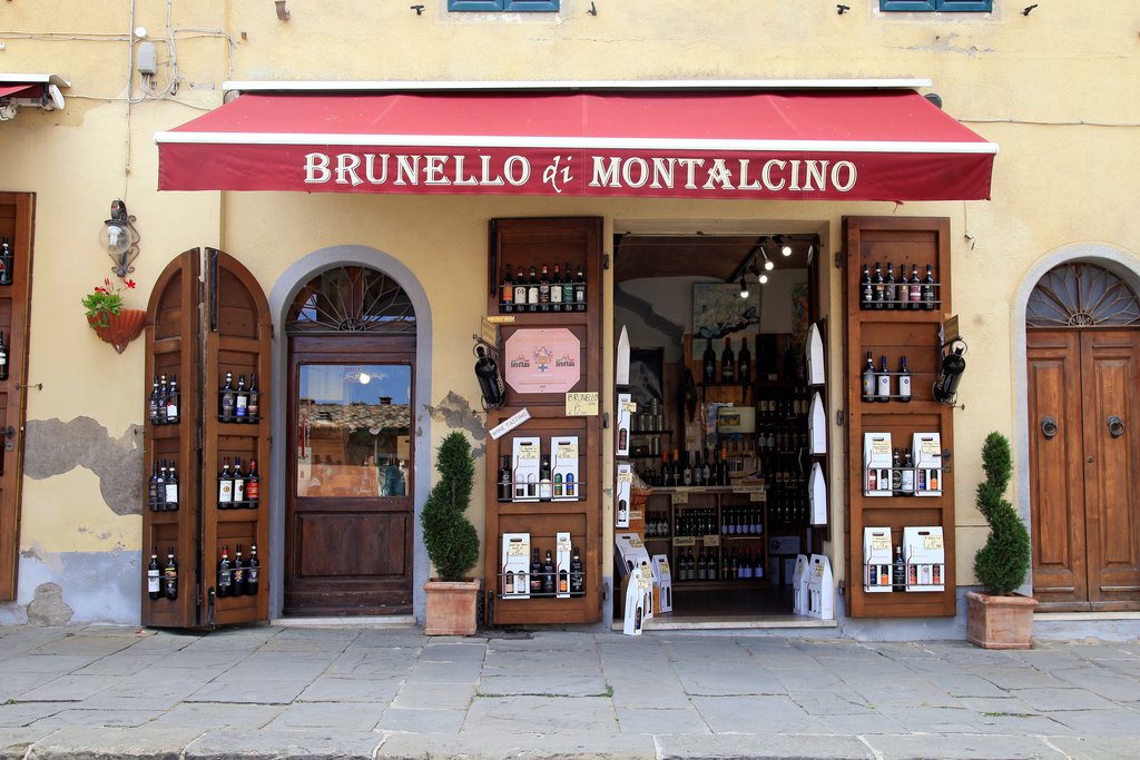 Shopfront selling Brunello di Montalcino