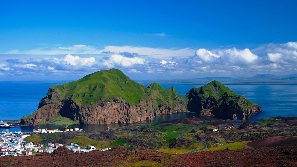 A view of Heimaey in the Westman Islands