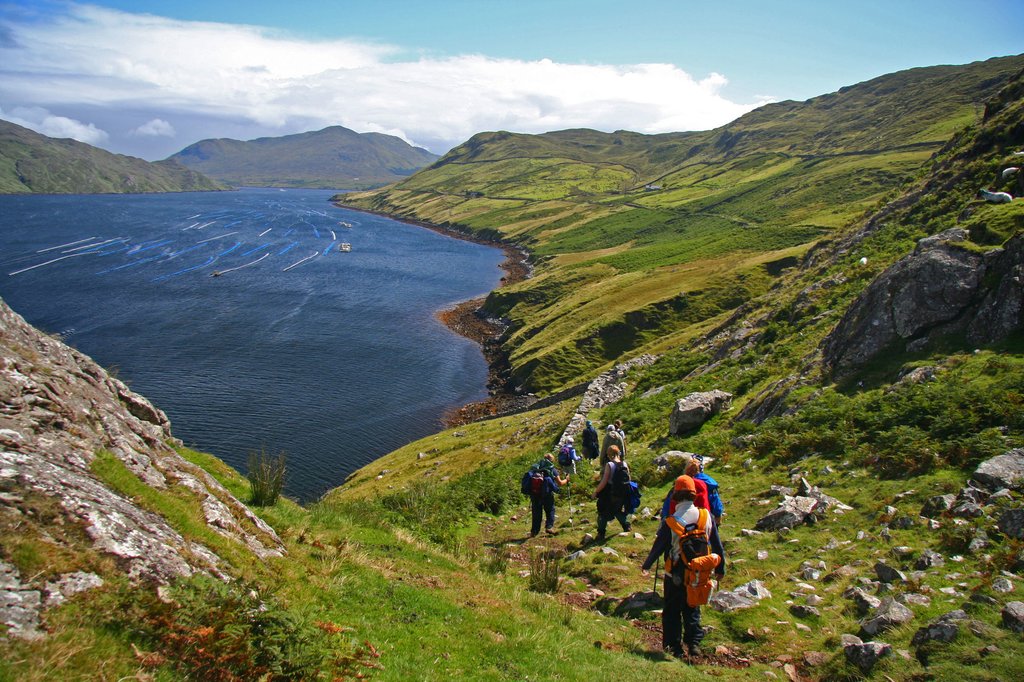 Hiking in a fjord