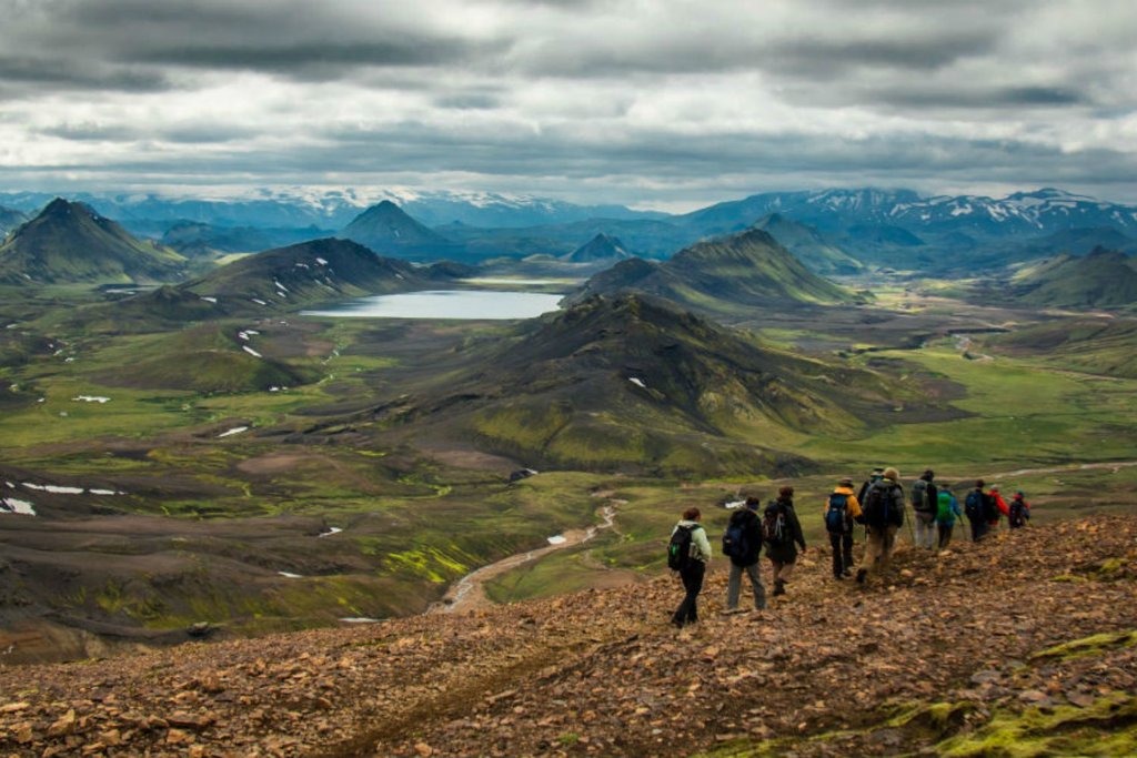 Your trek will take you along exposed ridges with views of the surrounding volcanoes
