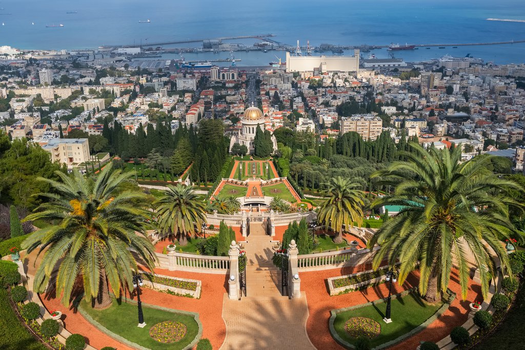 Bahai gardens and temple on the slopes of Mount Carmel