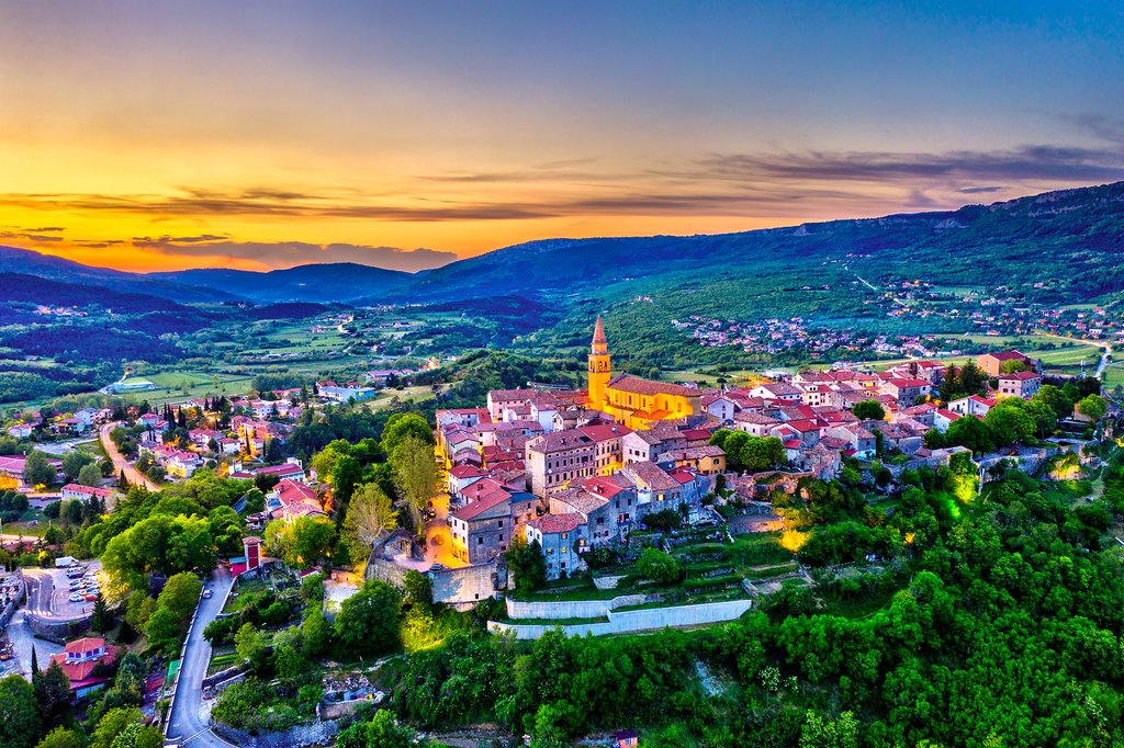 Buzet at sunset