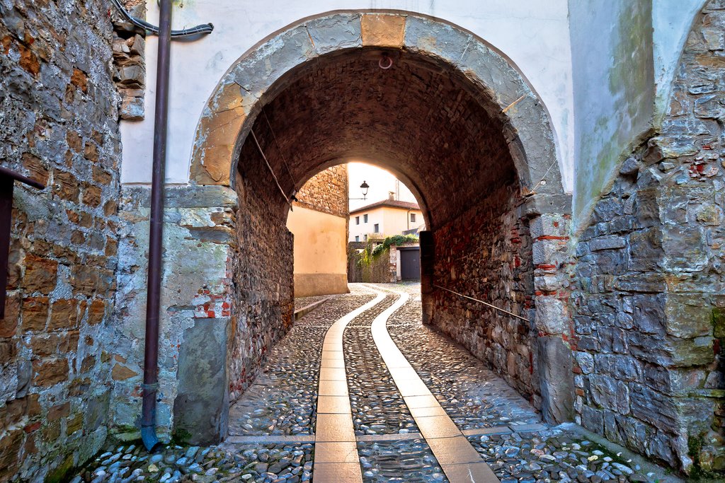 Old cobbled streets in  Cividale del Friuli