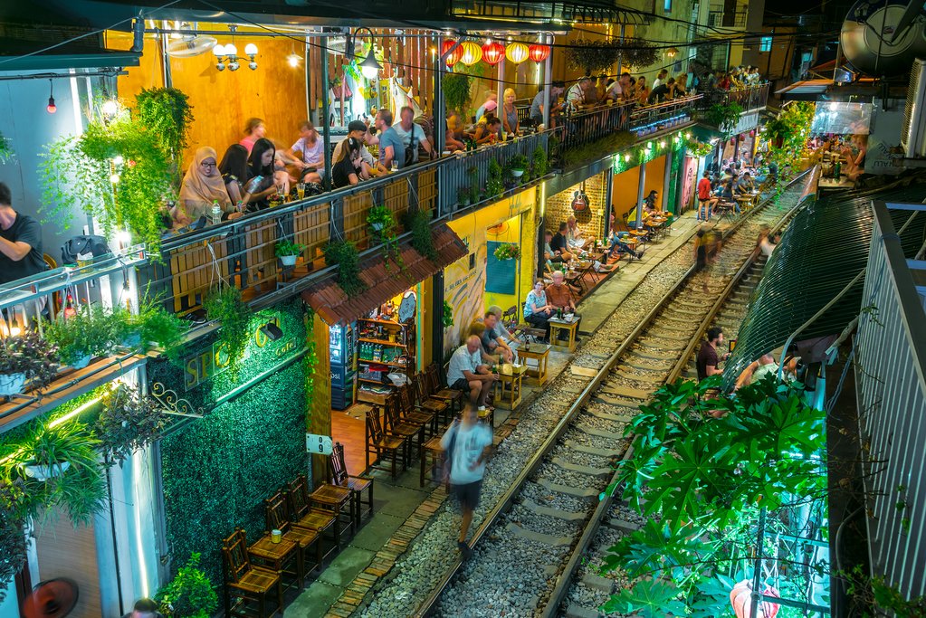 Famous Train Street at the Phung Hung Street, Hanoi