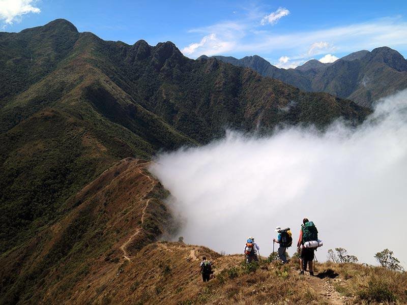 Enjoy the wonderful views as you hike along narrow ridges