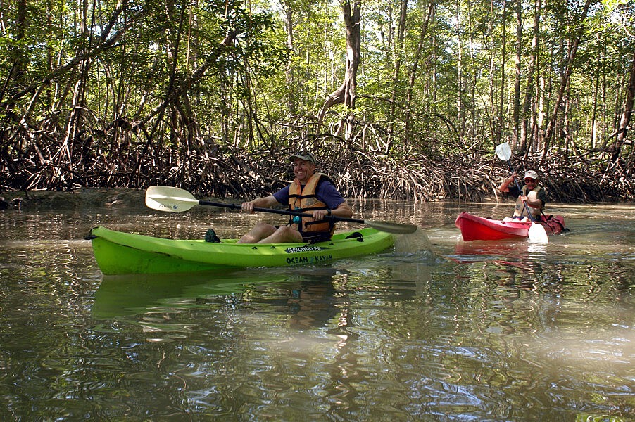 Kayaking on the river at Punta Uva