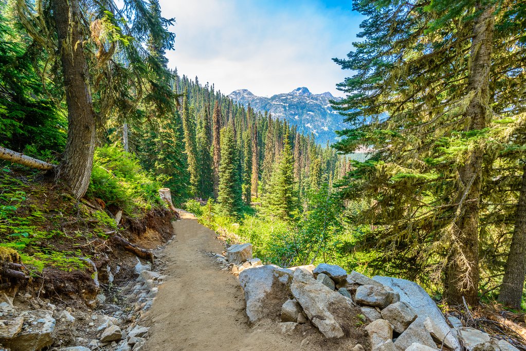 North of Whistler, Joffre Lakes Trail leads to 3 brilliant blue lakes