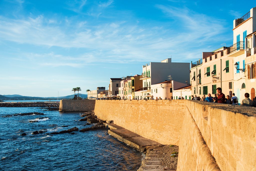 Walking the seawall in Alghero