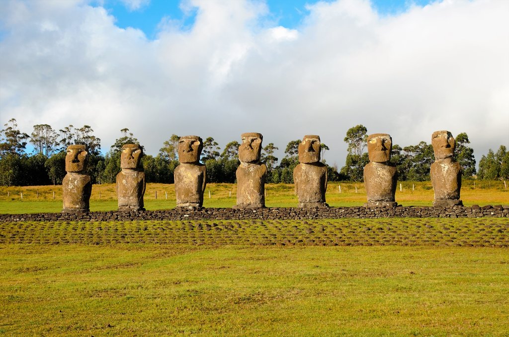 The seven moai of Ahu Akivi