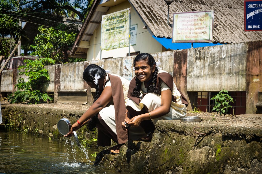 Local villagers near Kumarakom