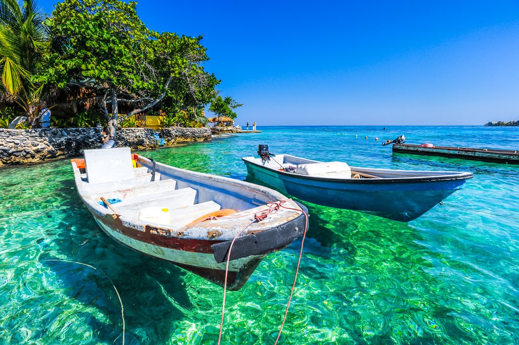 Boats at the Islas del Rosario