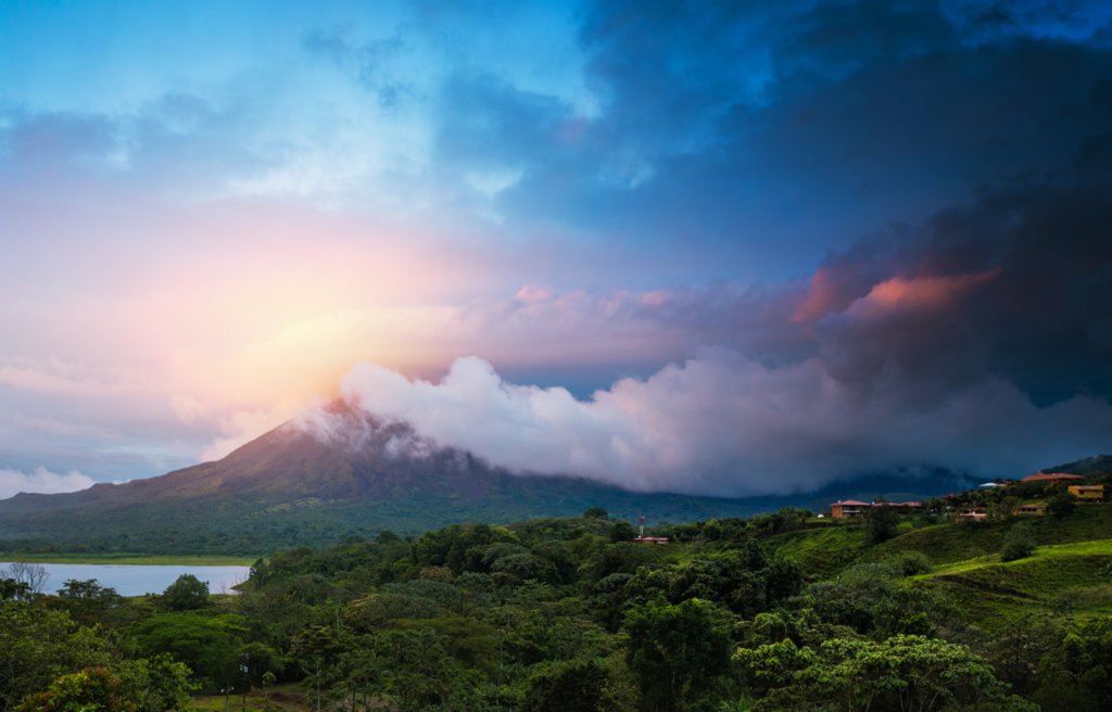 Arenal on a cloudy day