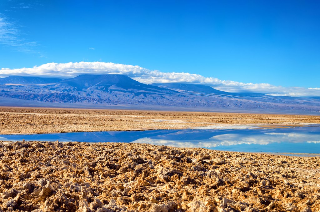 Beautiful Lake Chaxa in the Atacama Desert.