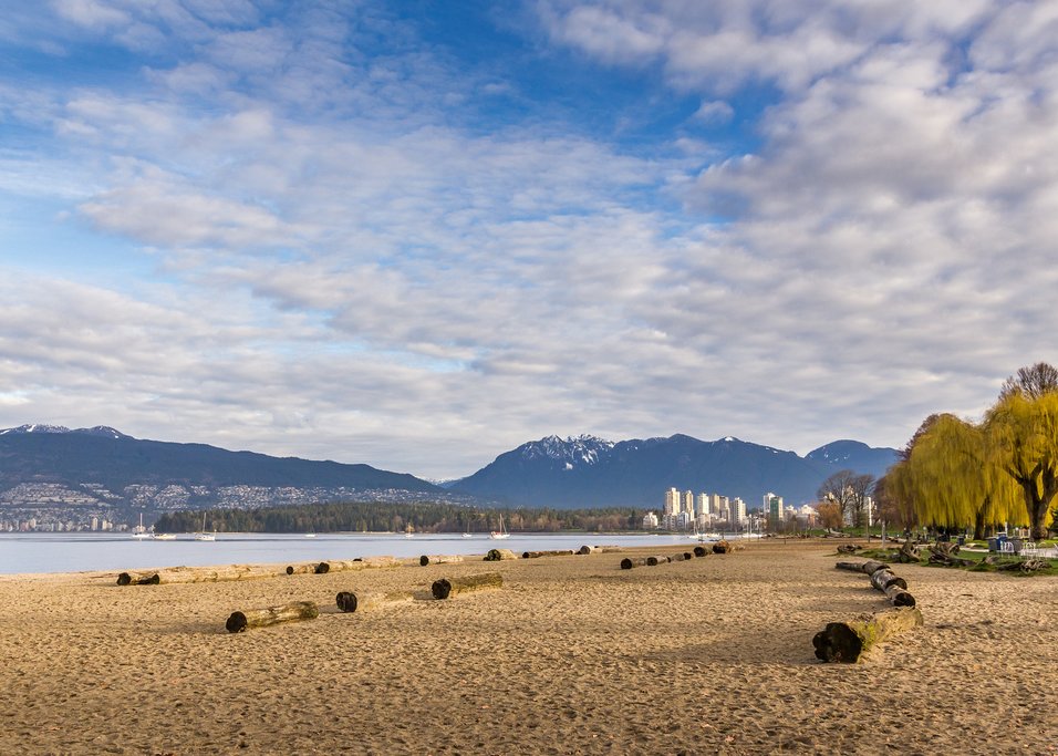 Vancouver's skyline from popular Kitsilano Beach