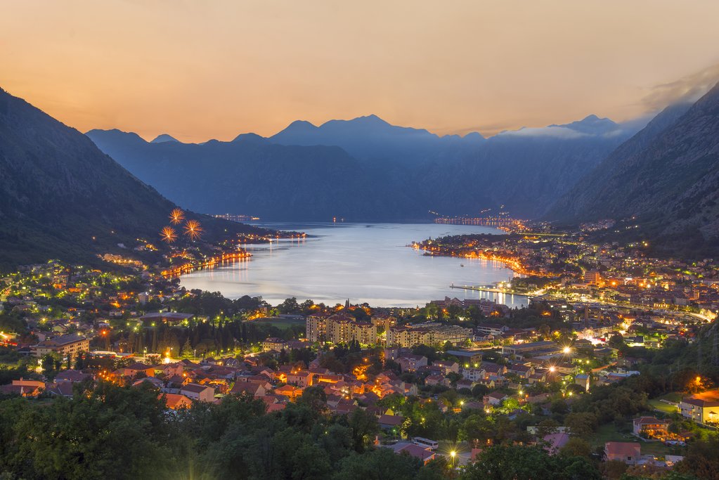 Sunset over the Bay of Kotor